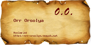 Orr Orsolya névjegykártya